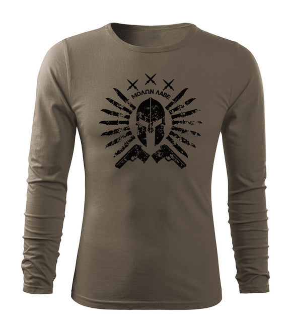 DRAGOWA Fit-T Langärmliges T-shirt Ares, olivgrün 160g/m2