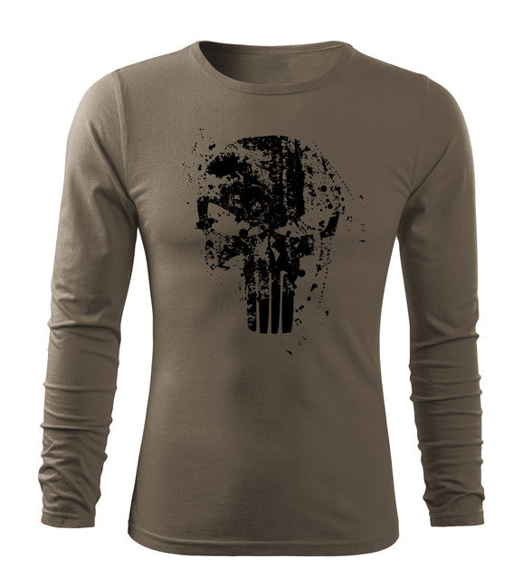 DRAGOWA Fit-T Langärmliges T-shirt Frank The Punisher, olivgrün 160g/m2