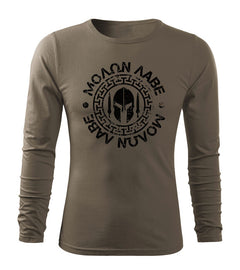 DRAGOWA Fit-T Langarmshirt Molon Labe 160 g/m², oliv