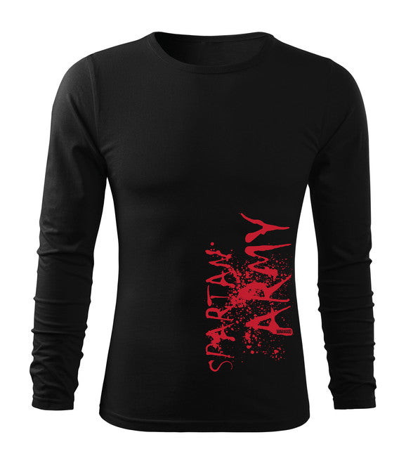 DRAGOWA Fit-T langärmliges T-shirt RedWar, schwarz 160g/m2