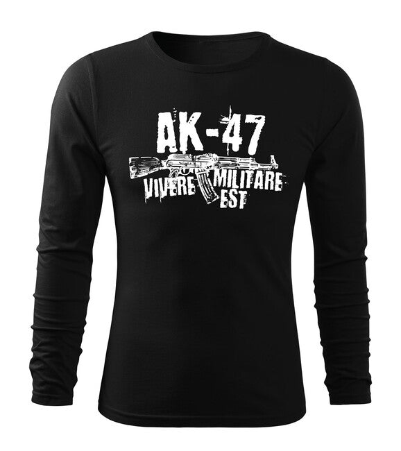 DRAGOWA Fit-T langärmliges T-shirt Seneca AK-47, schwarz 160g/m2