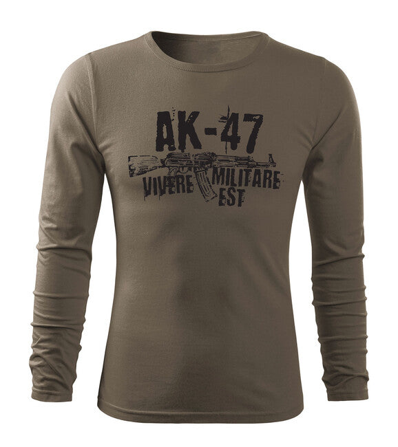 DRAGOWA Fit-T langärmliges T-shirt Seneca AK-47, olivgrün 160g/m2