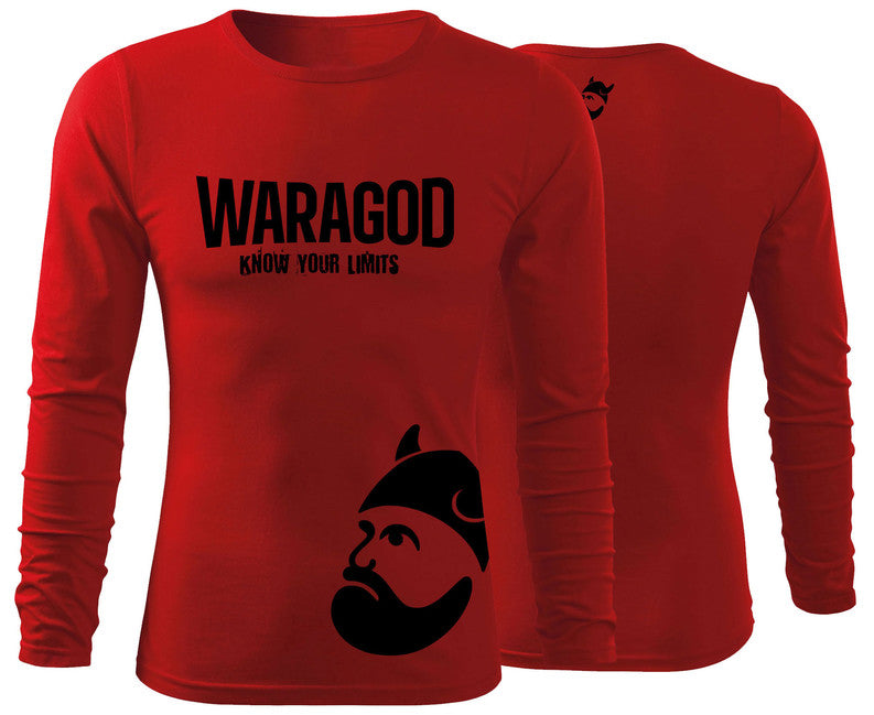 WARAGOD Fit-T langärmliges T-shirt StrongMERCH, rot 160g/m2