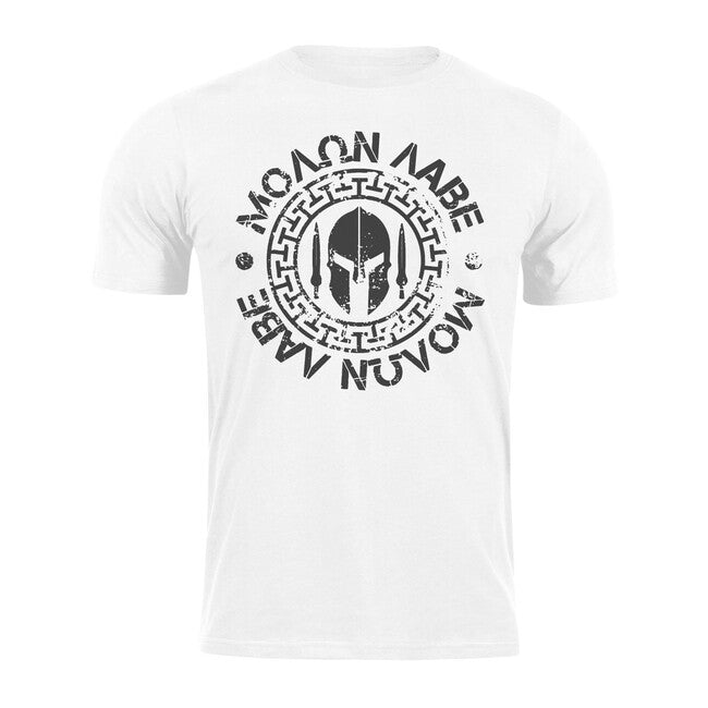 DRAGOWA Kurz-T-shirt Molon Labe, weiß 160g/m2