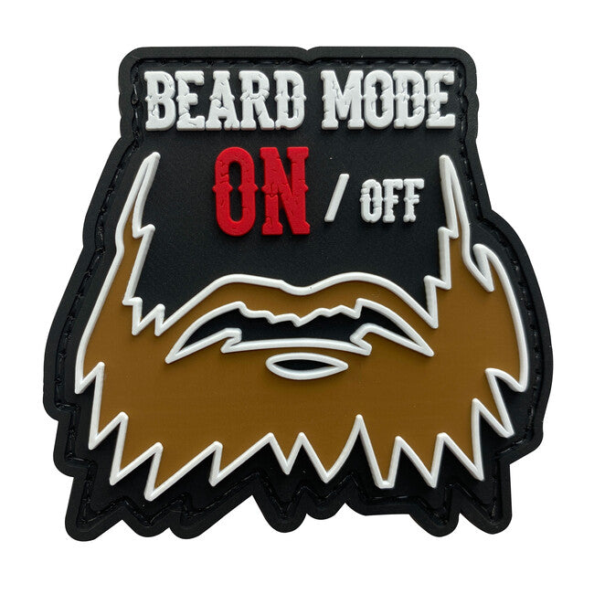 WARAGOD Beard Mode ON/OFF 7.5x7cm Klettabzeichen