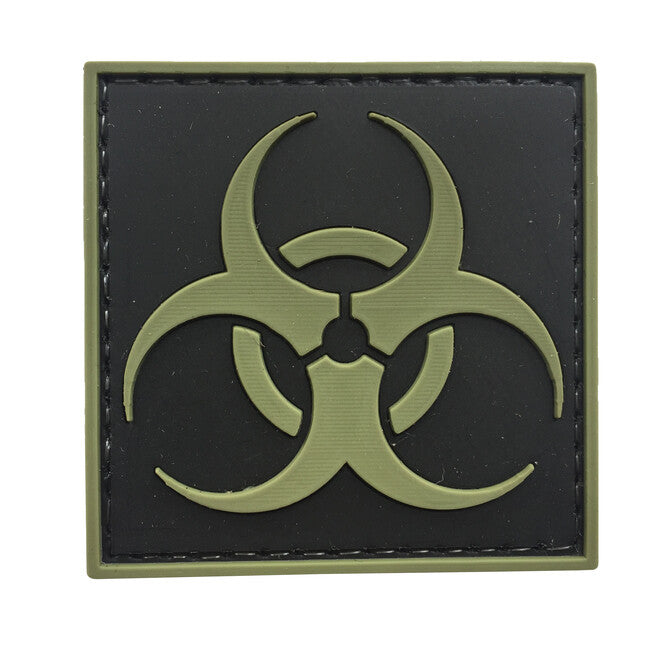 WARAGOD Klettabzeichen 3D Biohazard Square schwarz 5x5cm