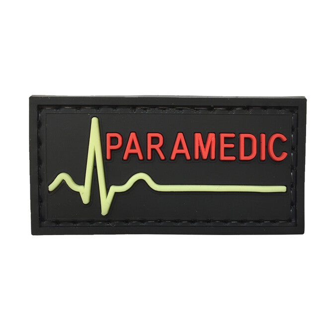 WARAGOD Paramedic Klettabzeichen 3D schwarz 5x2.5cm