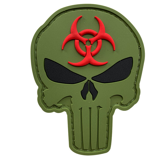 WARAGOD Punisher 3D Biohazard OG 7.5x5.6cm Klettabzeichen