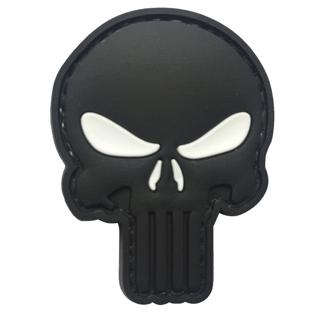 WARAGOD Punisher Klettabzeichen 3D white eyes 5x4cm