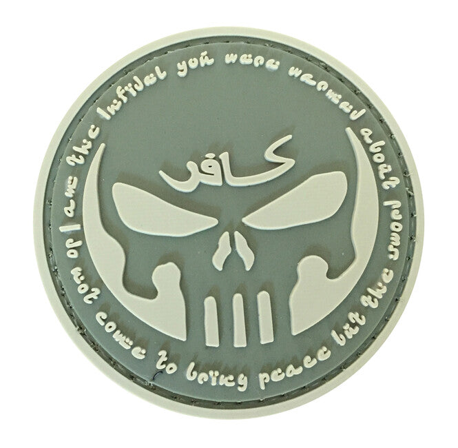 WARAGOD Klettabzeichen 3D Round Infidel Punisher olivgrün 6cm