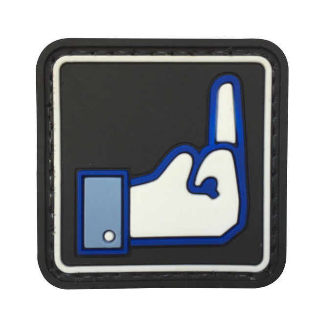 WARAGOD Square 3D Dislike Klettabzeichen schwarz 4x4cm