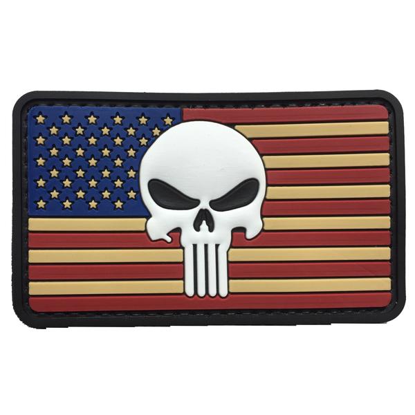 WARAGOD Punisher 3D Klettabzeichen 8.5x5cm