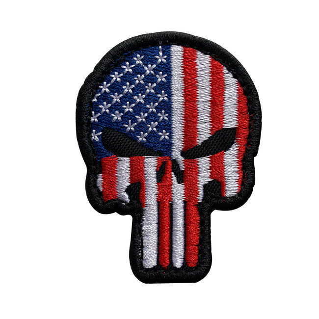 WARAGOD Embroidery Patriot Punisher Aufnäher US Flag 6x4.5cm, cm