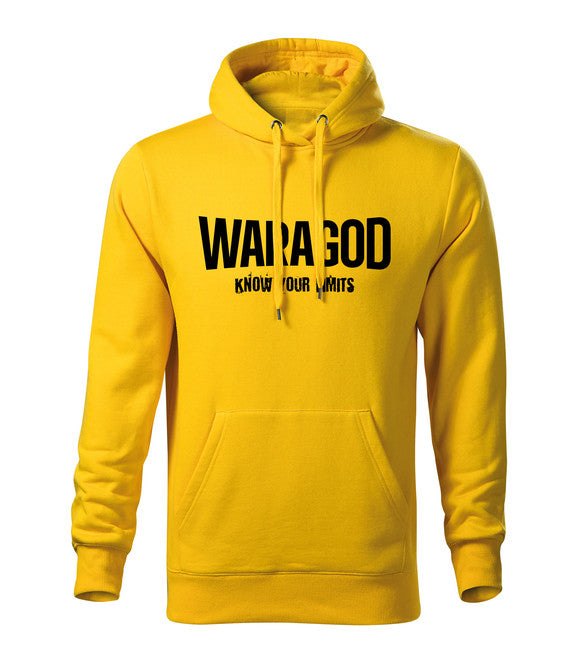 WARAGOD Know Your Limits herren-hoodie gelb 300g/m2