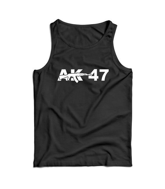 DRAGOWA herren-Tanktop AK-47, schwarz 160g/m2