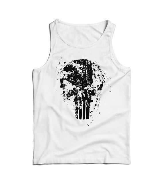 DRAGOWA herren-Tanktop Frank The Punisher, weiß 160g/m2