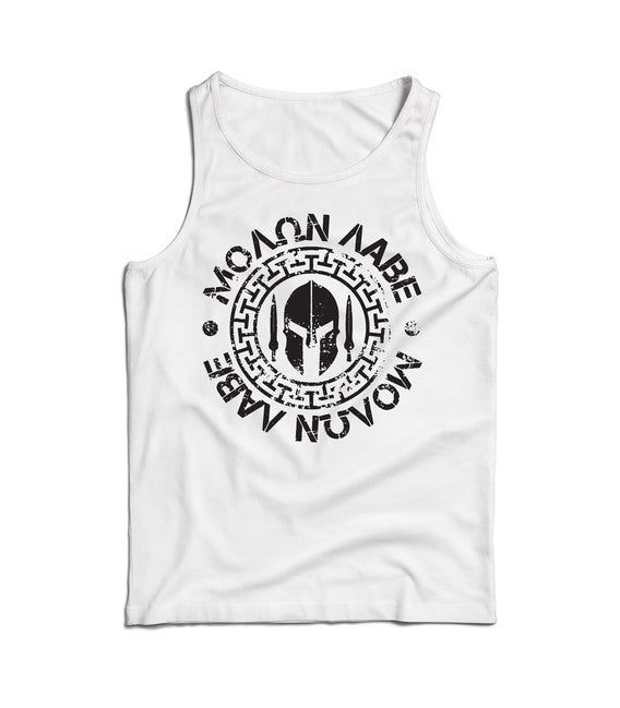 DRAGOWA herren-Tanktop Molon Labe, weiß 160g/m2
