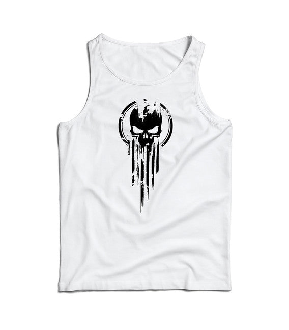 DRAGOWA herren-Tanktop Skull, weiß 160g/m2
