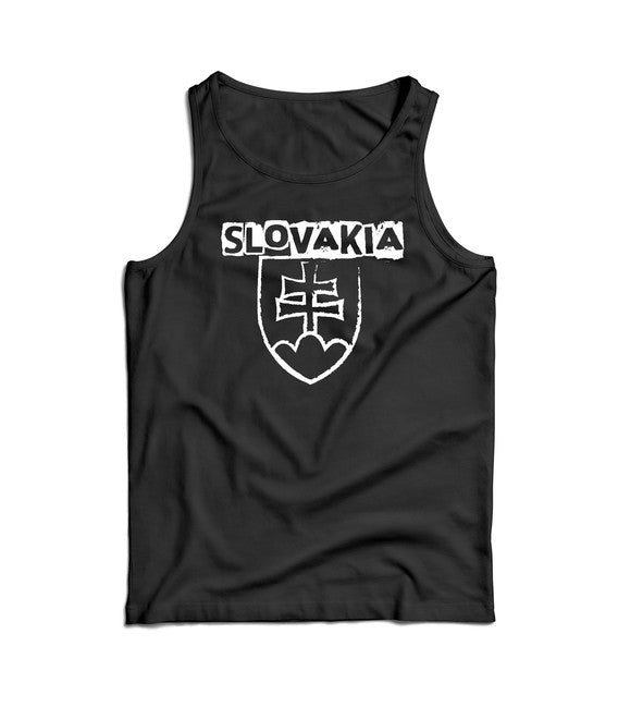 DRAGOWA herren-Tanktop Slowakisches Wappen mit Aufschrift, schwarz 160 g/m2