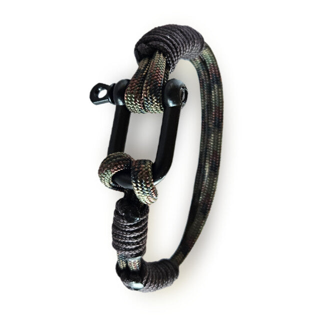 WARAGOD Faila Paracord-Armband mit Metallverschluss camo grün