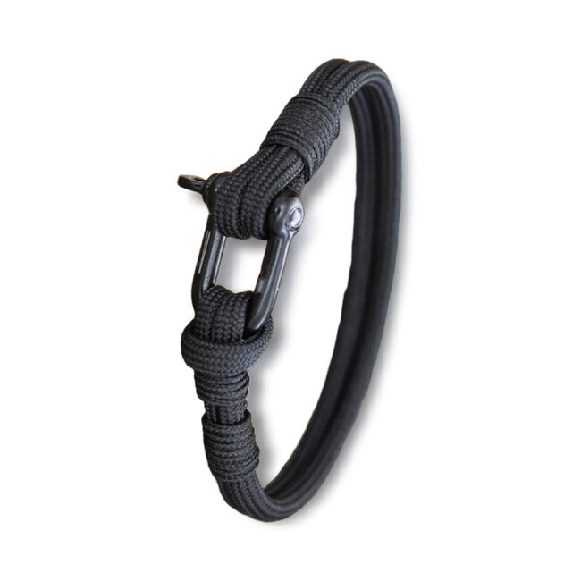 WARAGOD Faila Paracord-Armband mit Metallschließe, schwarz