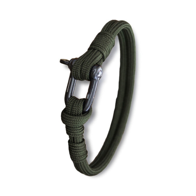 WARAGOD Faila Paracord-Armband mit Metallschließe grün