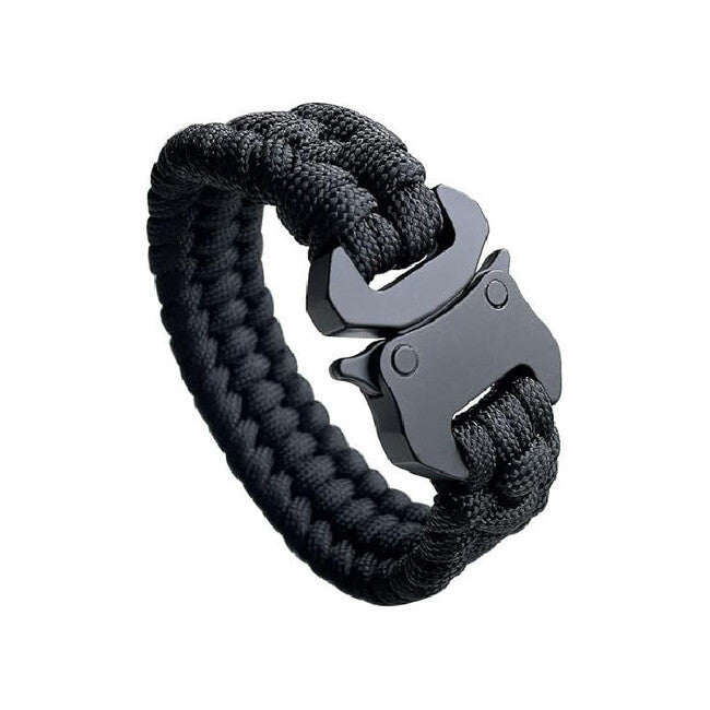WARAGOD Avär Paracord-Armband mit Metallclip, schwarz