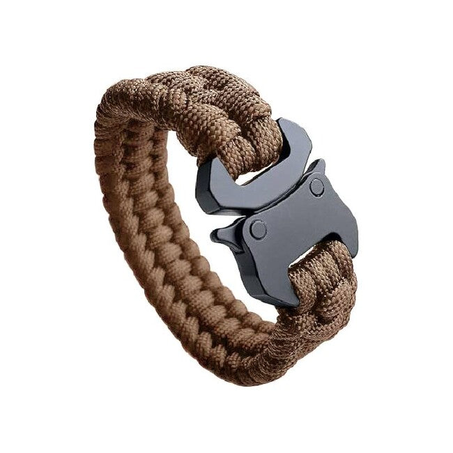 WARAGOD Avär Paracord-armband mit metallclip kojote