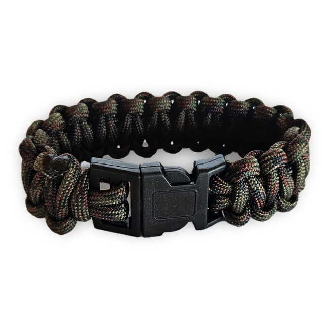 WARAGOD Corna Paracord-Armband mit Kunststoff-Clip, camo grün