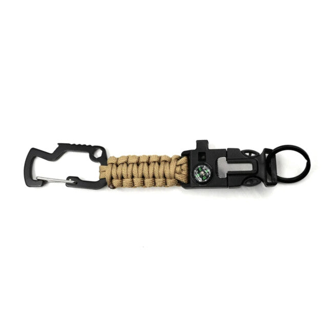 WARAGOD Laito Paracord Survival Multifunktions-Schlüsselanhänger 8 in 1 Coyote