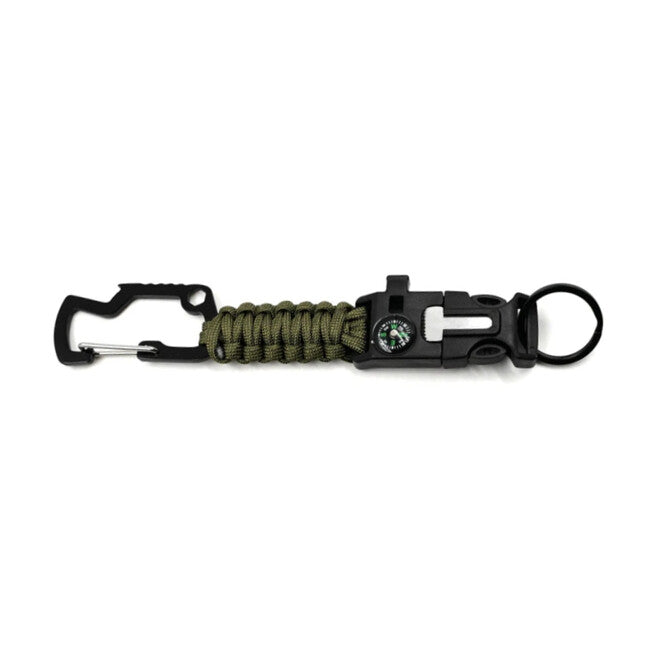 WARAGOD Laito Paracord Survival Multifunktions-Schlüsselanhänger 8 in 1, grün