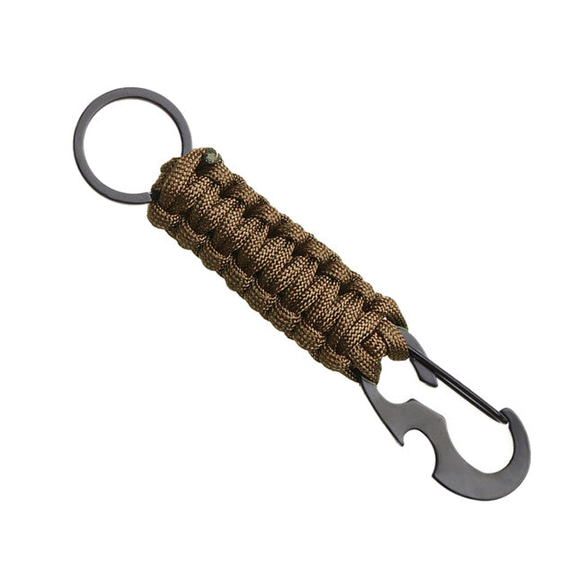 WARAGOD Sanya Paracord Survival Multifunktions-Schlüsselanhänger 4 in 1, coyote