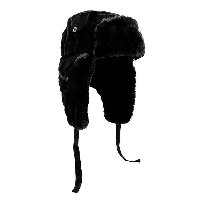 WARAGOD Pelzmütze Ushanka schwarz