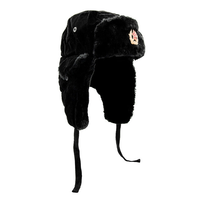WARAGOD Russische Pelzmuetze Ushanka schwarz