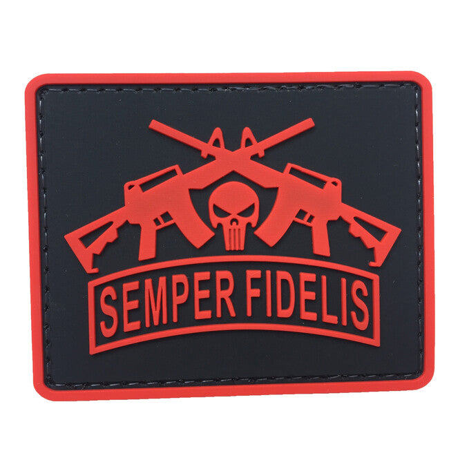 WARAGOD Semper Fidelis PVC Applikation, rot