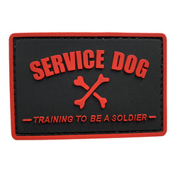 WARAGOD Service dog PVC našitek, črno rdeča