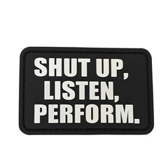 WARAGOD Shut up PVC Applikation, schwarz