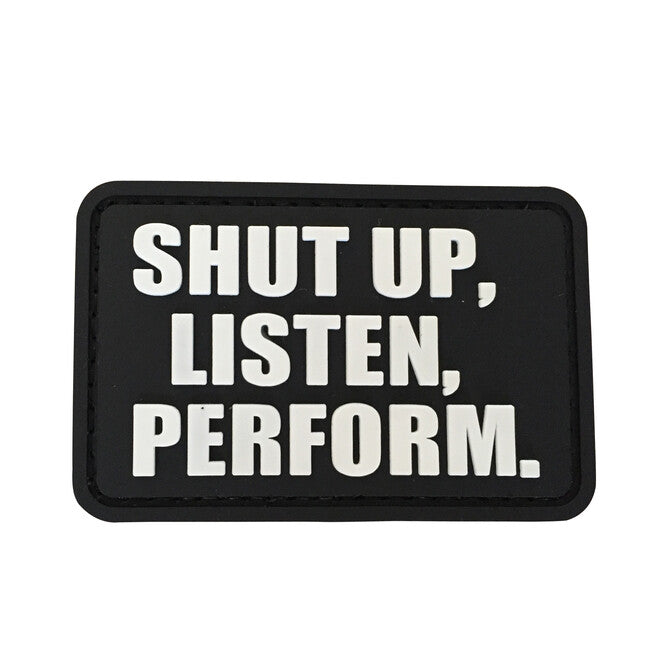 WARAGOD Shut up PVC Applikation, schwarz