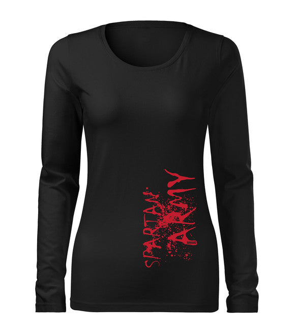 DRAGOWA Slim damen-Langarmshirt RedWar, schwarz 160g/m2
