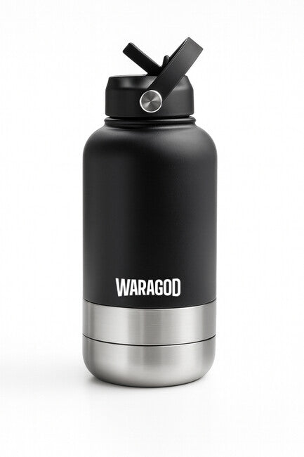 WARAGOD Aura Thermoskanne 3in1 1000ml, schwarz