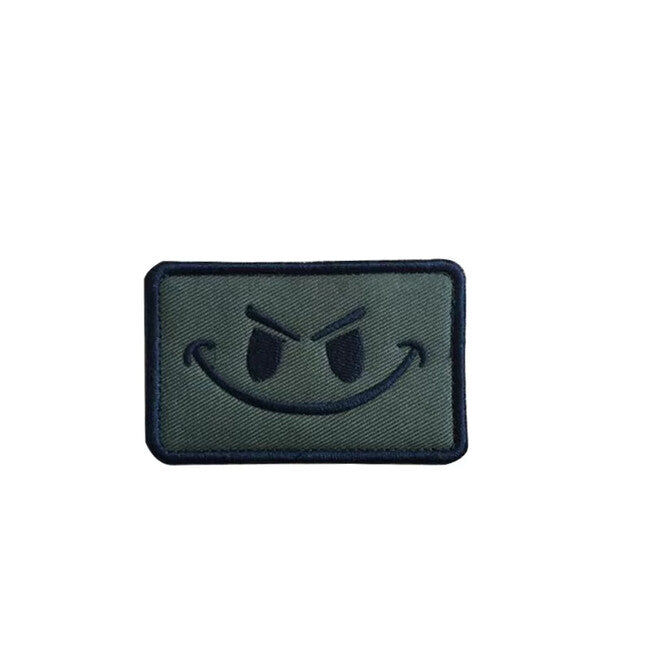 WARAGOD Aufnäher gestickt Emoticon, grün