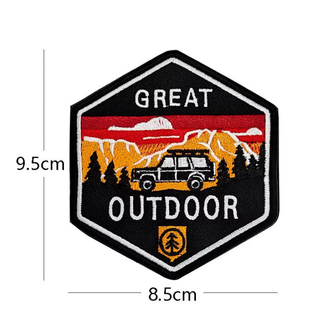 WARAGOD Mountain Camping 05 gestickter aufnäher