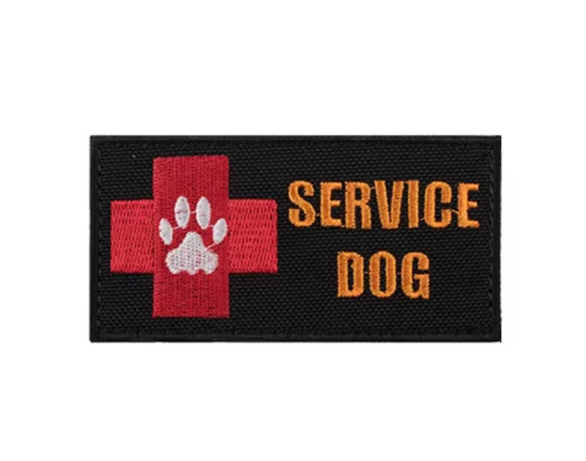 WARAGOD Bestickter Aufnäher Service Dog Rescue Team, schwarz
