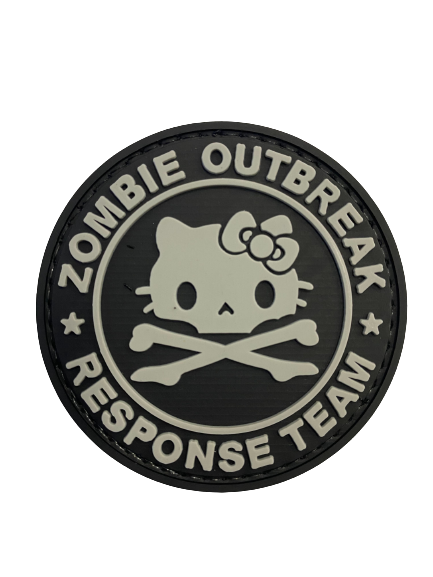 WARAGOD Zombie Outbreak Kitty PVC Applikation, schwarz grau