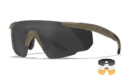 WILEY X Sabre Advance schutzbrille mit wechselgläsern, braun