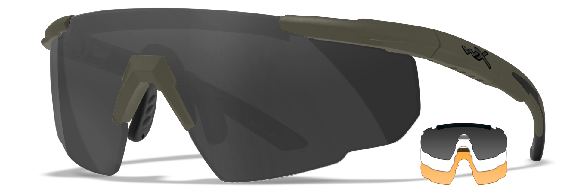 WILEY X Saber Advance schutzbrille mit wechselgläsern, grün