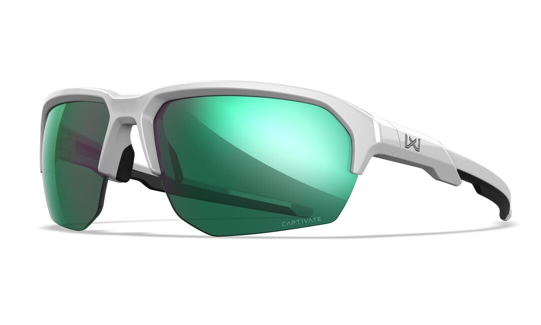 WILEY X Jakl Sonnenbrille, Captivate Polarized Green Mirror/ Polished White