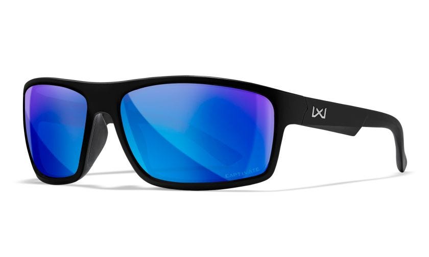 WILEY X Peak Captivate Sonnenbrille Polarized blau verspiegelt, matte black
