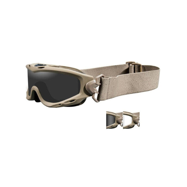 WILEY X SPEAR taktische Brille, rauchfarbene + klare Gläser / matter sandfarbener Rahmen