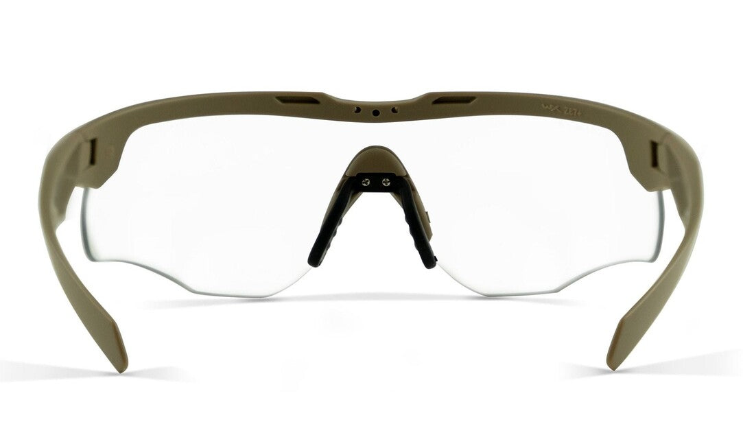 Wiley X Rogue Comm Tactical Glasses, Grey with Clear Lenses and Tan Frame